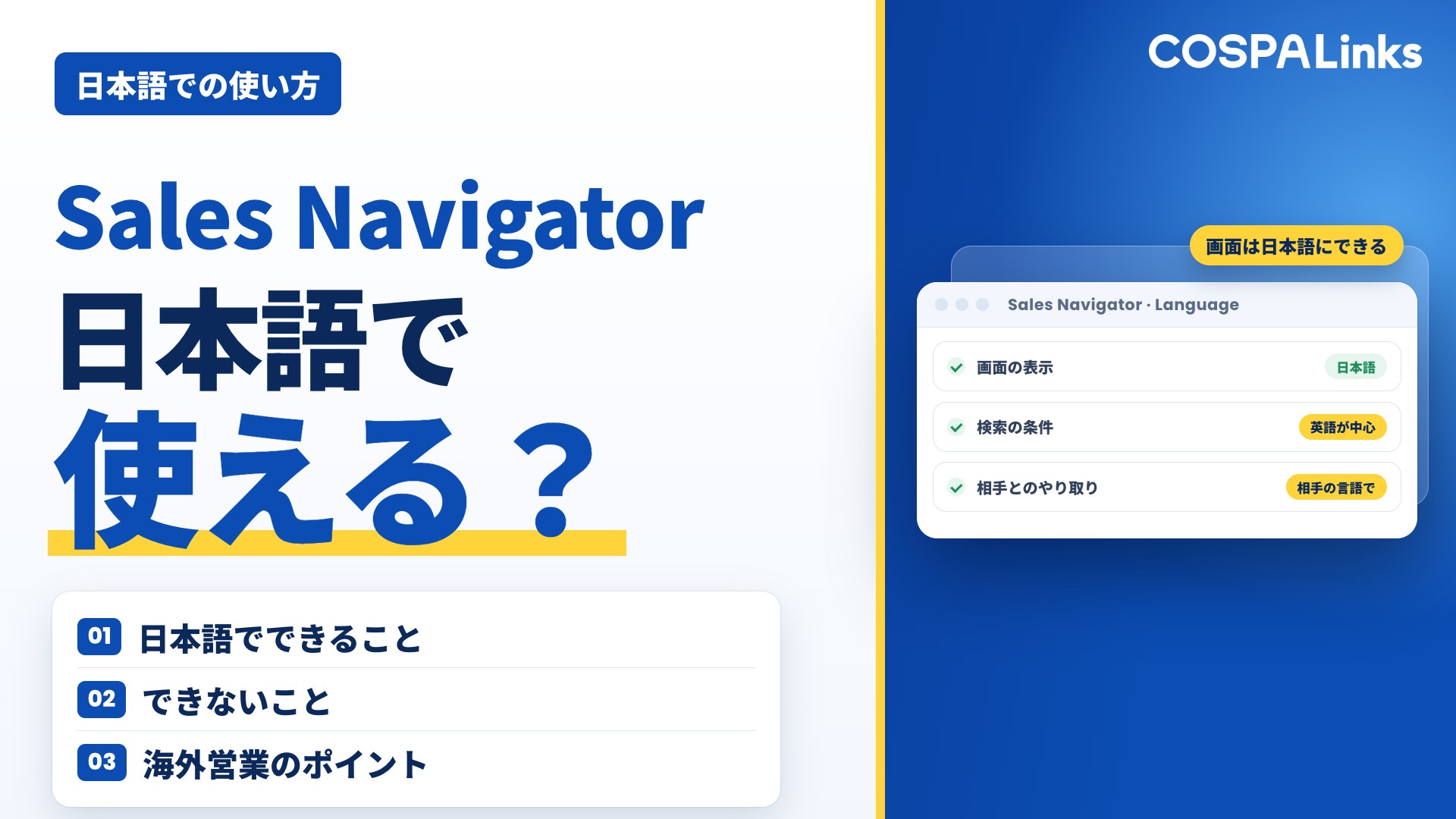 LinkedIn Sales Navigator 日本語で使える？できること・できないことを整理